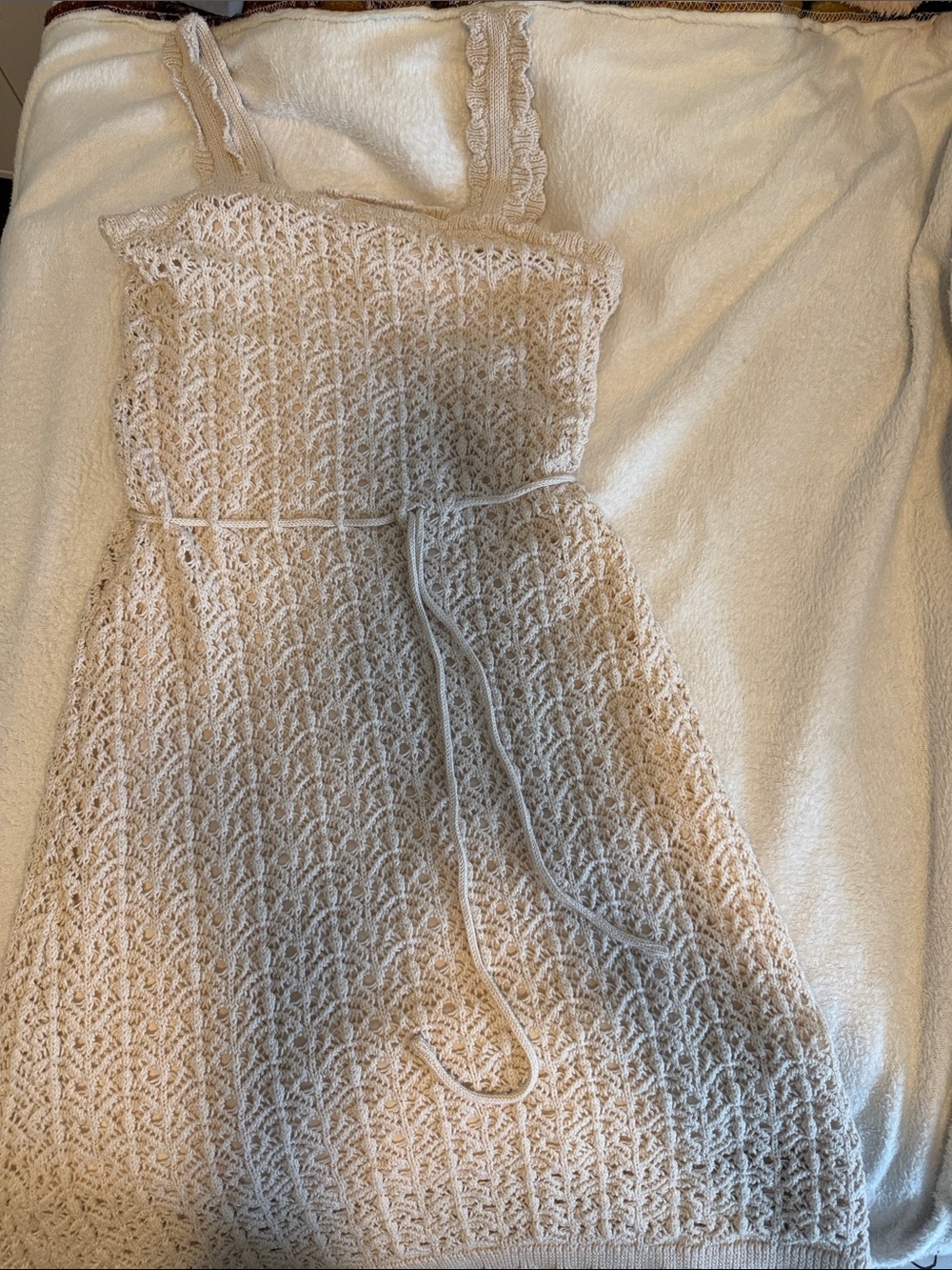 Jessica Simpson Beige Crochet Midi Dress